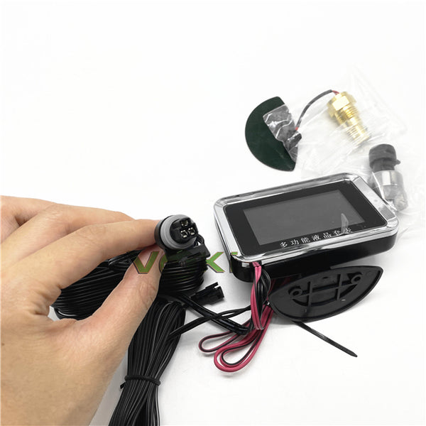 3 Functions Water Temperature Gauge Oil Pressure Voltage Gauges Meter Engine Hour Meter Cord Length 10 FT