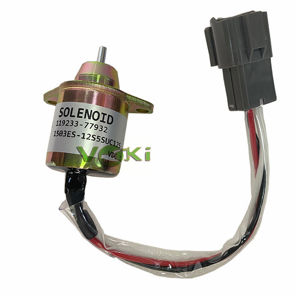 119233-77932 Fuel Shutoff Solenoid Valve Yanmar 1503ES-12S5SUC12S Woodward 12V Stop Solenoid