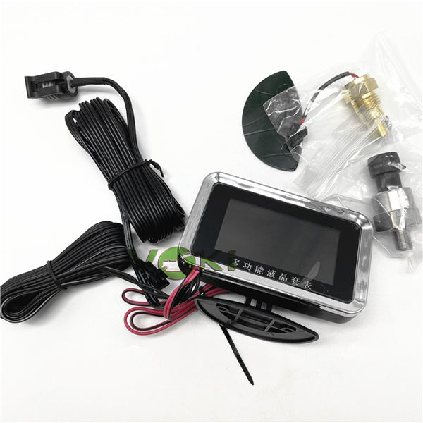 3 Functions Water Temperature Gauge Oil Pressure Voltage Gauges Meter Engine Hour Meter Cord Length 10 FT