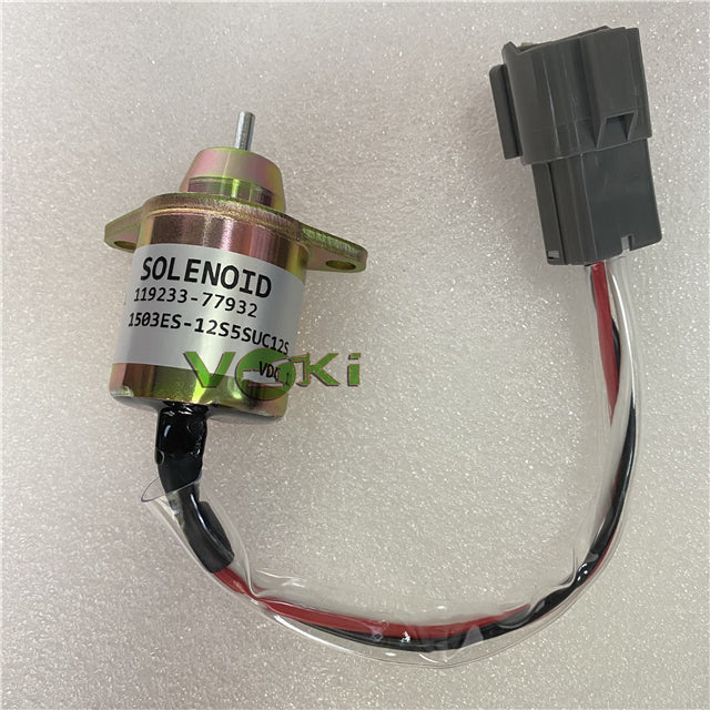 119233-77932 Fuel Shutoff Solenoid Valve Yanmar 1503ES-12S5SUC12S Woodward 12V Stop Solenoid